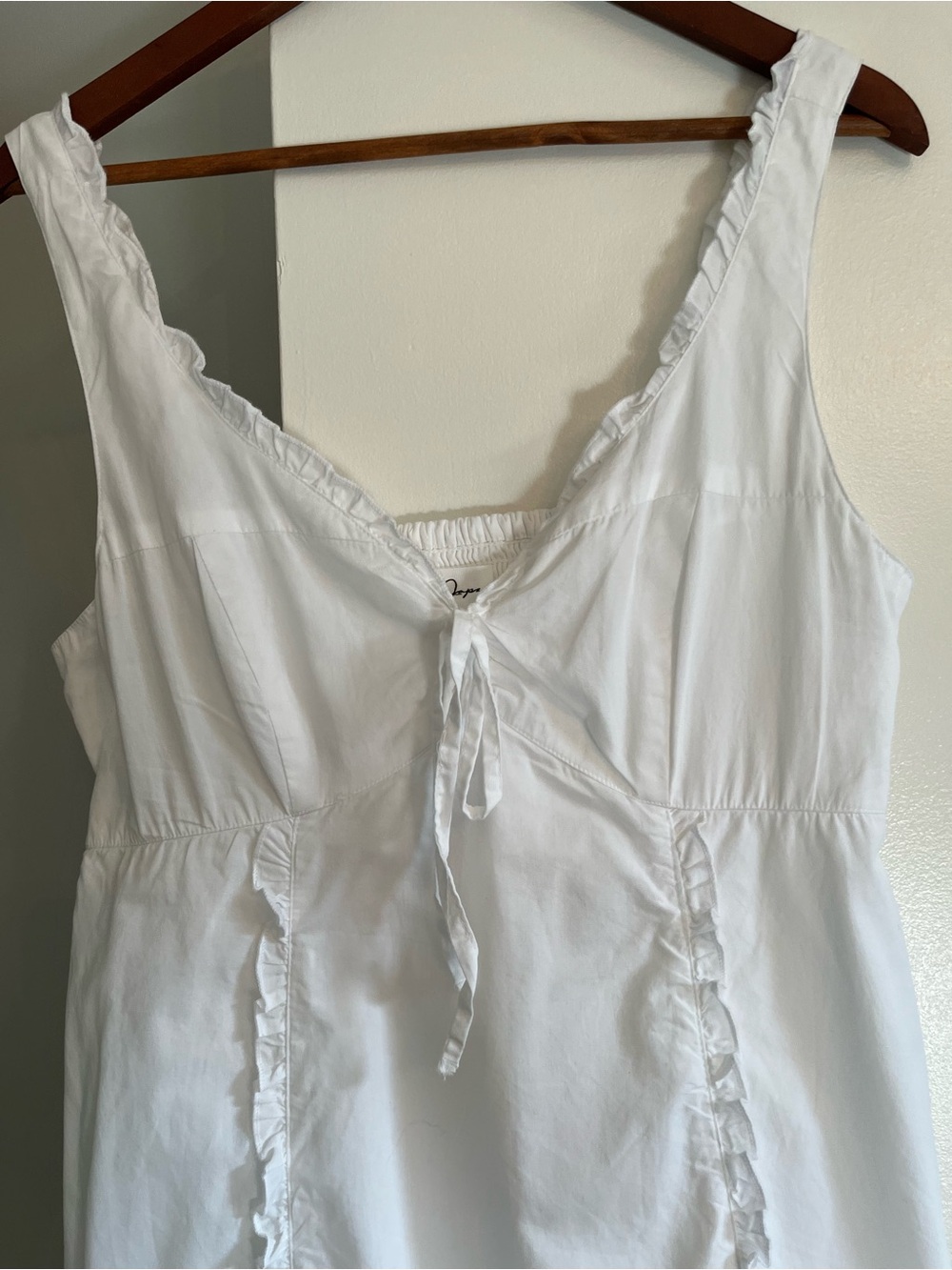 Japna White Ruffle-Trim Cotton Dress - Picture 3 of 6